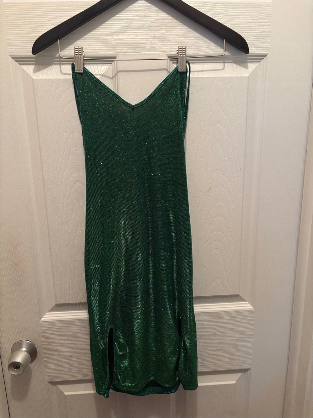 SHEIN Emerald Green Sparkle Slip Dress